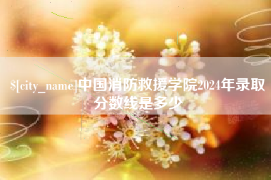 赣州中国消防救援学院2024年录取分数线是多少
