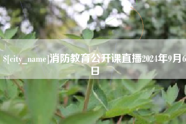 赣州消防教育公开课直播2024年9月6日