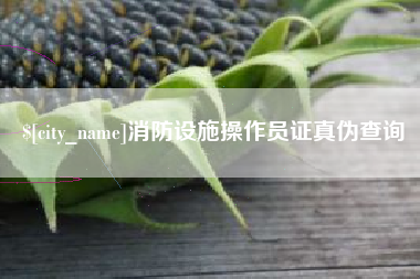 赣州消防设施操作员证真伪查询
