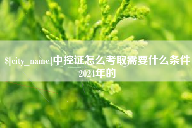 赣州中控证怎么考取需要什么条件2024年的