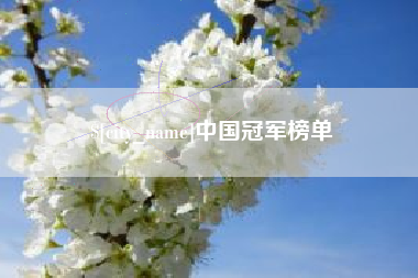 赣州中国冠军榜单