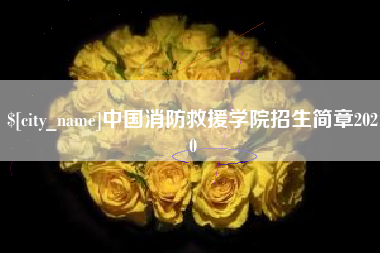 赣州中国消防救援学院招生简章2020